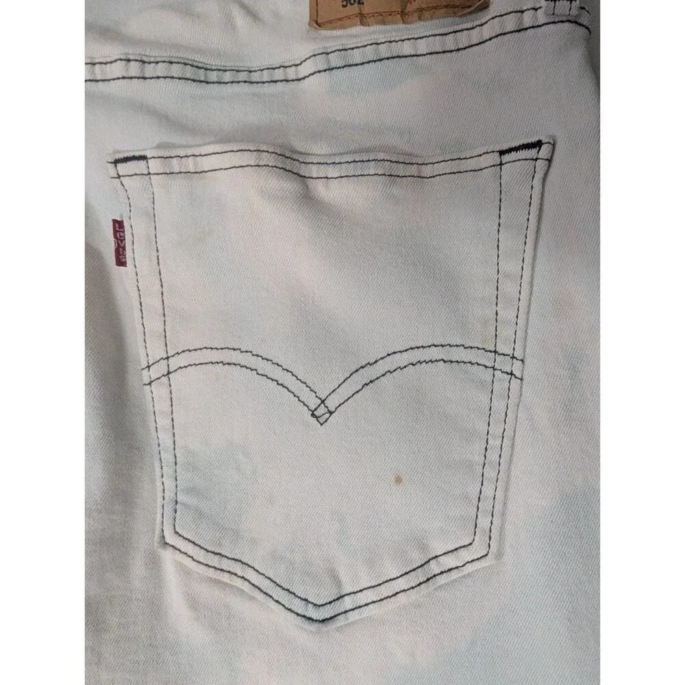 Levi's 502 Men's Jeans 36x34 White/Blue Wash